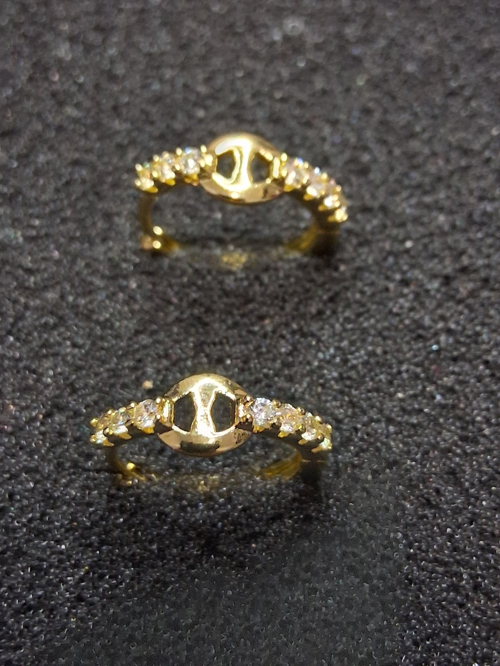 Gold Pavé Circle Hoop Earrings - Women Jewelry